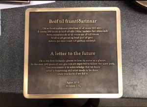 Plaque is billed as "a letter to the future"