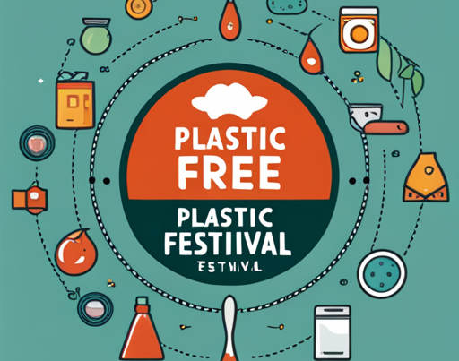Plastic free festival, circular badge
